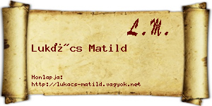 Lukács Matild névjegykártya